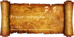 Preier Veronika névjegykártya